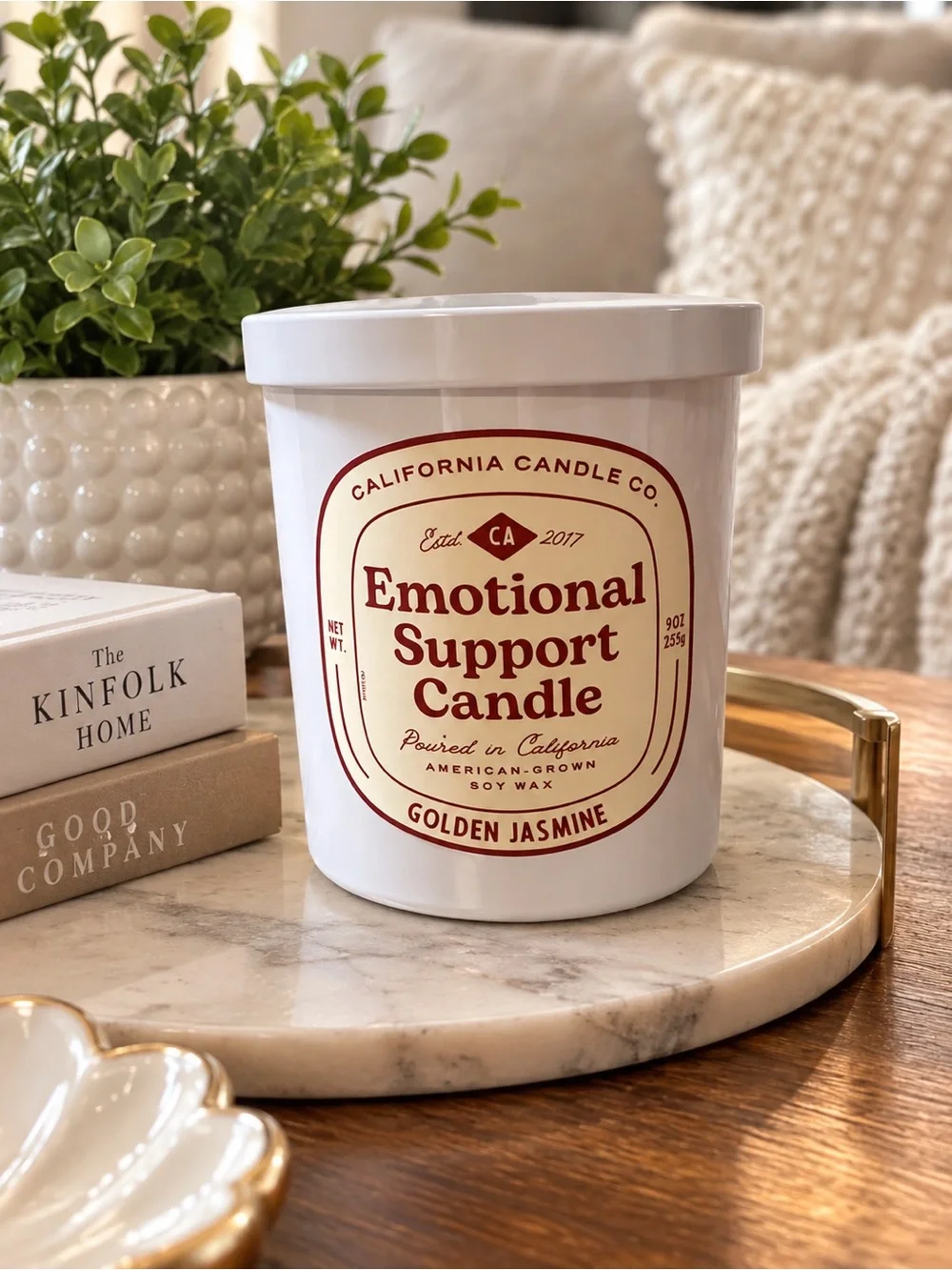 California Candle Co Emotional Support Golden Jasmine Candle 9 oz New